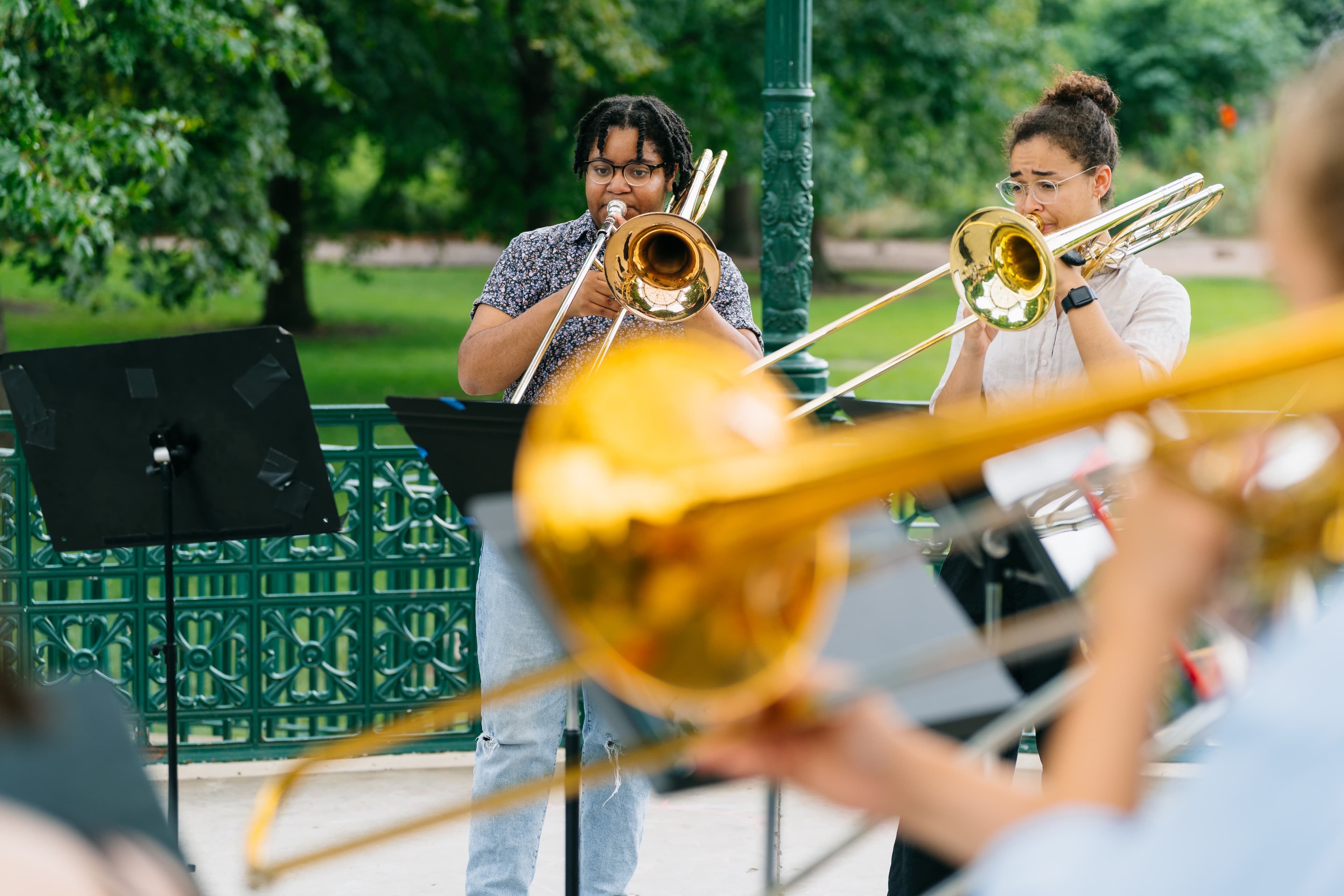 Ensemble performance at the Windy City Trombone Retreat, photo by Alan Luntz